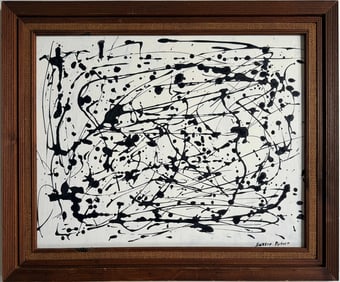 Jackson Pollock American Oil on Canvas Painting In The Style of. Rothko, Kline, & Pollock Era