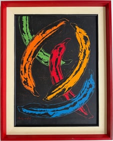 Andy Warhol American 1928-1987 Acrylic on Canvas Painting in the style of. Basquiat Pop Art Era