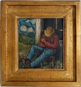 Vincent Van Gogh Dutch 1853-1890 Oil on Canvas painting in the style o . Gaugin, Monet, Degas Period