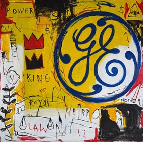 Jean Michel Basquiat 1960-1988 Abstract painting In The Style of. Haring,Warhol,Basquiat Era.