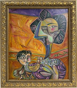 Pablo Picasso Spanish 1881-1973 Oil on Canvas in the style of . Dali,Magritte,Chagall & Picasso Era