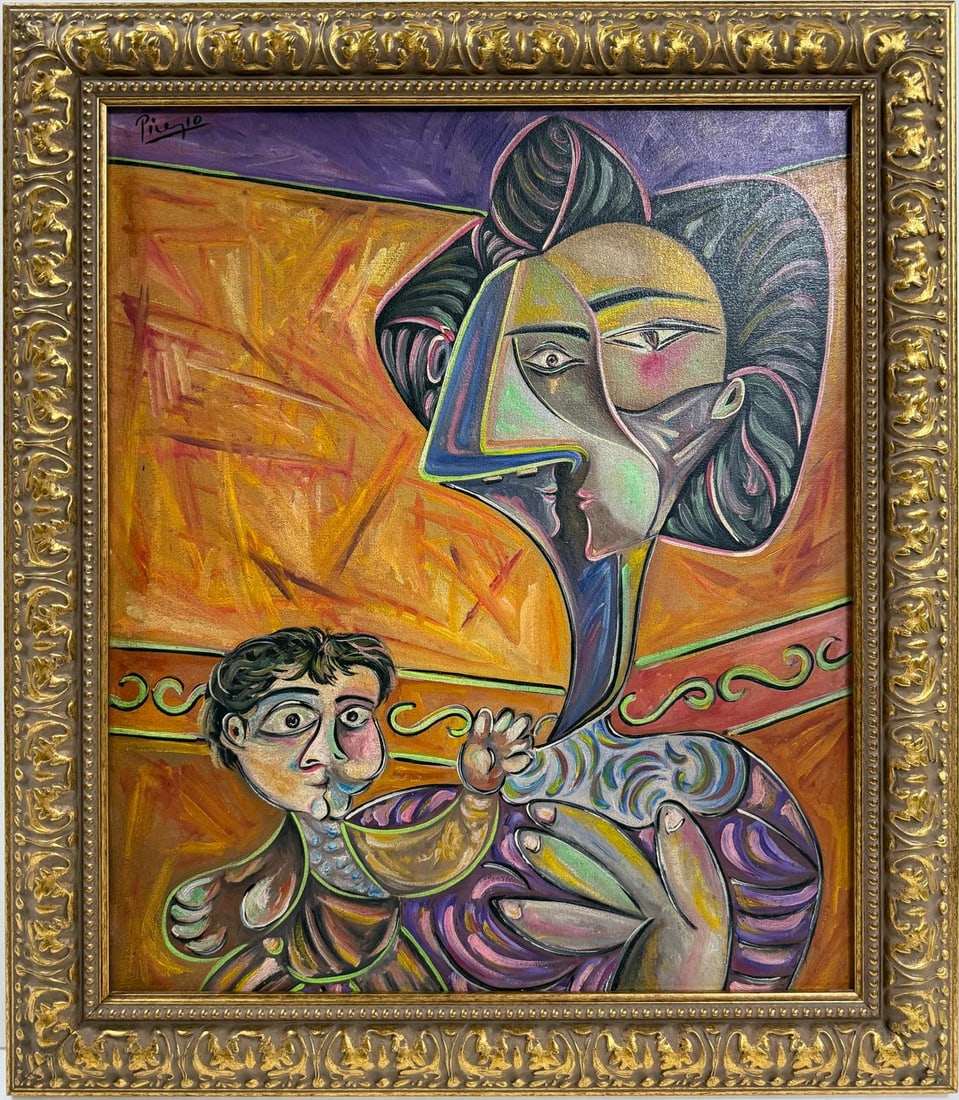 Pablo Picasso Spanish 1881-1973 Oil on Canvas in the style of . Dali,Magritte,Chagall & Picasso Era