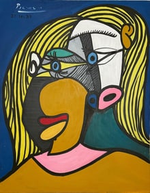 Pablo Picasso Spanish 1881-1973 Oil on Canvas in the style of . Dali,Magritte,Chagall & Picasso Era