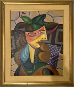 Pablo Picasso Spanish 1881-1973 Oil on Canvas in the style of . Dali,Magritte,Chagall & Picasso Era