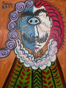 Pablo Picasso Spanish 1881-1973 Oil on Canvas in the style of . Dali,Magritte,Chagall & Picasso Era