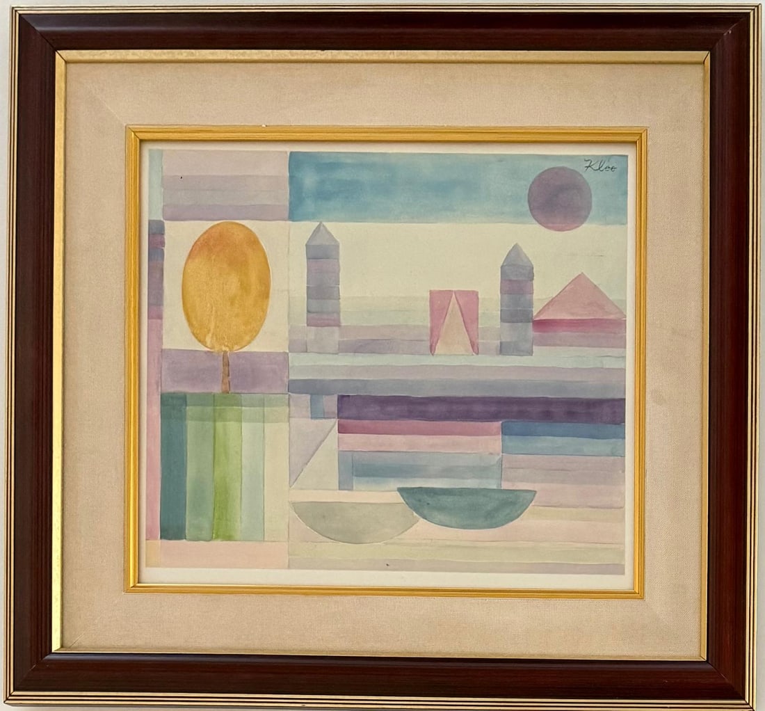 Paul Klee Swiss-German 1879-1940 Watercolor on Paper In the style of Expressionism Style Period: Title: Moonlight Over the Abstract City Technique: Watercolor on paper Measures: 11 x 12 inches Year: 1932 Condition: Good Provenance: Private collection. Acquired in Munich in the late 1950s by Dr. K