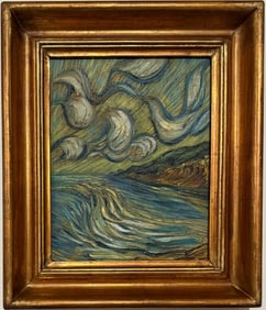 Vincent Van Gogh Dutch 1853-1890 Oil on Canvas painting Style of. Gaugin & Van Gogh Impressionist.