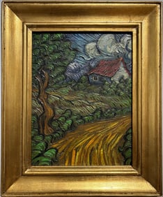 Vincent Van Gogh Dutch 1853-1890 Oil on Canvas painting Style of. Gaugin & Van Gogh Impressionist.