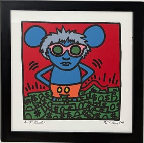 Andy Warhol American 1928-1987 Screenprint in the style of. Haring & Warhol Pop Art Era