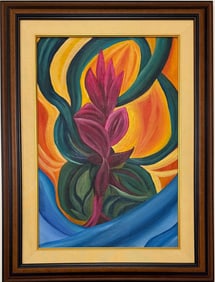 Georgia O'Keeffe American 1887 - 1986 Oil On Canvas Painting in the style of. Abstract-Expressionist