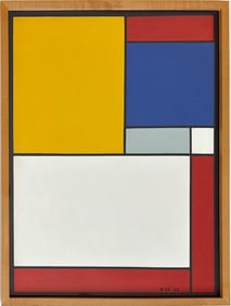 Piet Mondrian Dutch 1872- 1911 Oil on Paper Painting in the style of. Modernism and Abstraction Era