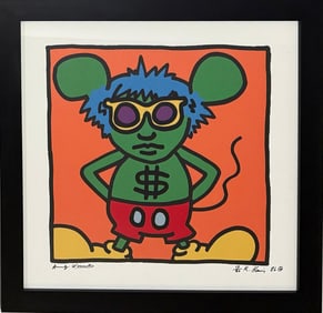 Keith haring American 1958 - 1990 Silkscreen In The Style of. Warhol & Haring Pop Art Period.