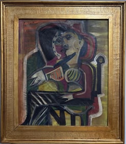 Pablo Picasso Spanish 1881-1973 Oil on Canvas in the style of . Dali,Magritte,Chagall & Picasso Era