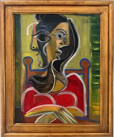 Pablo Picasso Spanish 1881-1973 Oil on Canvas in the style of . Dali,Magritte,Chagall & Picasso Era