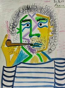 Pablo Picasso Spanish 1881-1973 Oil on Canvas in the style of . Dali,Magritte,Chagall & Picasso Era