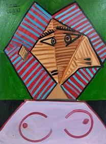 Pablo Picasso Spanish 1881-1973 Oil on Canvas in the style of  . Dali,Magritte,Chagall & Picasso Era