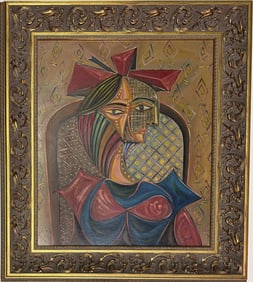 Pablo Picasso Spanish 1881-1973 Oil on Canvas in the style of  . Dali,Magritte,Chagall & Picasso Era
