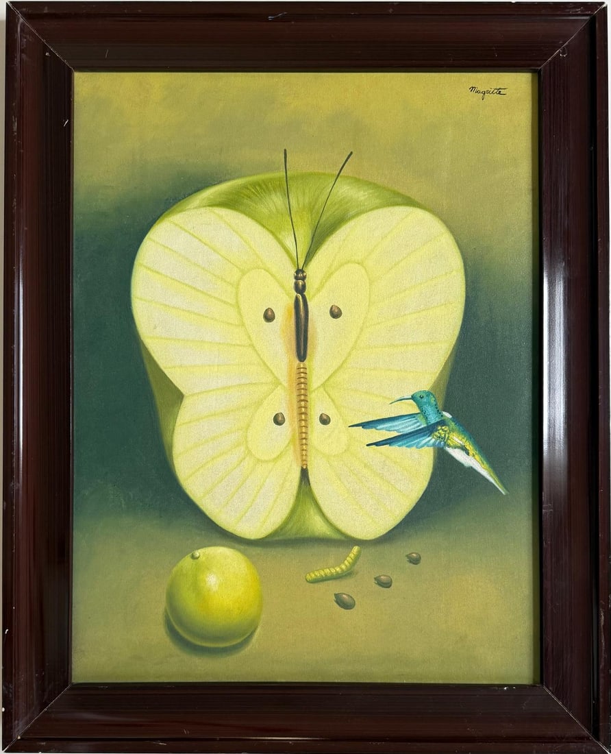 Rene Magritte Belgian 1898 - 1967 Untitled Oil on Canvas Painting in The Style of. Dali, Picasso Era (1 of 7)