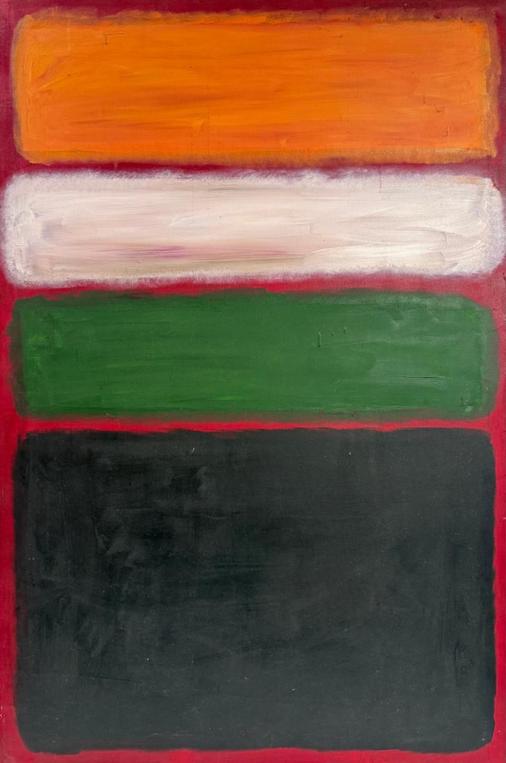Mark Rothko Russian 1903 - 1970 Oil on Canvas painting in the style of. Pollock, Kline, Abstract Era: Title: N47 Technique: Oil on canvas Measures: 59 x 39 inches Year: 1958 Condition: Good Provenance: Private Collection. Previously part of the collection of Samuel Gellman, a notable New York art coll