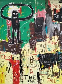 Jean Michel Basquiat 1960-1988 Abstract painting In The Style of. Haring,Warhol,Basquiat Era.
