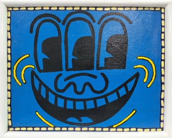 Keith Haring American 1958 - 1990 Acrylic/Canvas In The Style of. Warhol & Haring Pop Art Period.