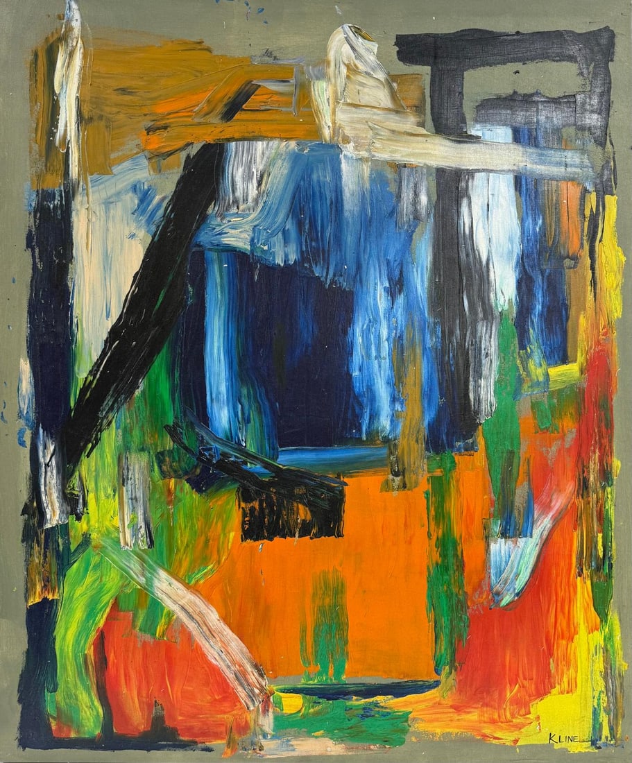 Franz Kline American Oil on canvas Painting In the style of Pollock. Rothko.de Kooning. Abstract Era: Title: Untitled Technique: Oil on canvas Measures: 47 x 39 inches Year: 1957 Condition: Good Provenance: Private collection, originally acquired from the estate of art dealer Sidney Janis, New York, i