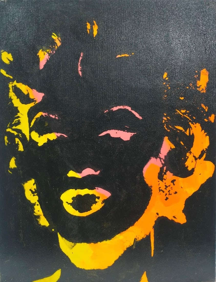 Andy Warhol American 1928-1987 Silkscreen ink on Canvas Painting in the style of. Pop Art Era (1 of 6)