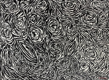 Lee Krasner American painter Oil on Canvas painting in the style of. Pollock, Kline, Abstract Era