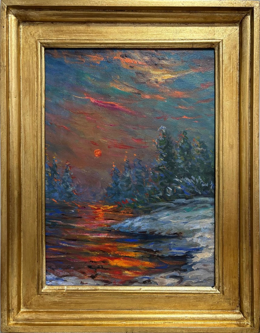 Claude Monet French 1840 - 1926 Oil on Canvas in the style of . Renoir & Manet Impressionist Era.: Title: Twilight Reflections on the Seine Technique: Oil on canvas Measures: 20 x 15 inches Year: 1875 Condition: Good Provenance:Private collection, Aix-en-Provence, France (acquired c. 1890) Thence b