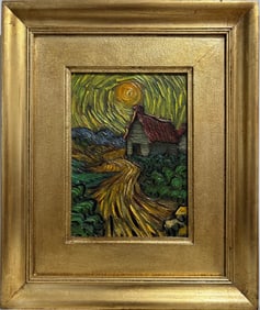 Vincent Van Gogh Dutch 1853-1890 Oil on Canvas painting in the style of. Gaugin, Monet, Degas Period