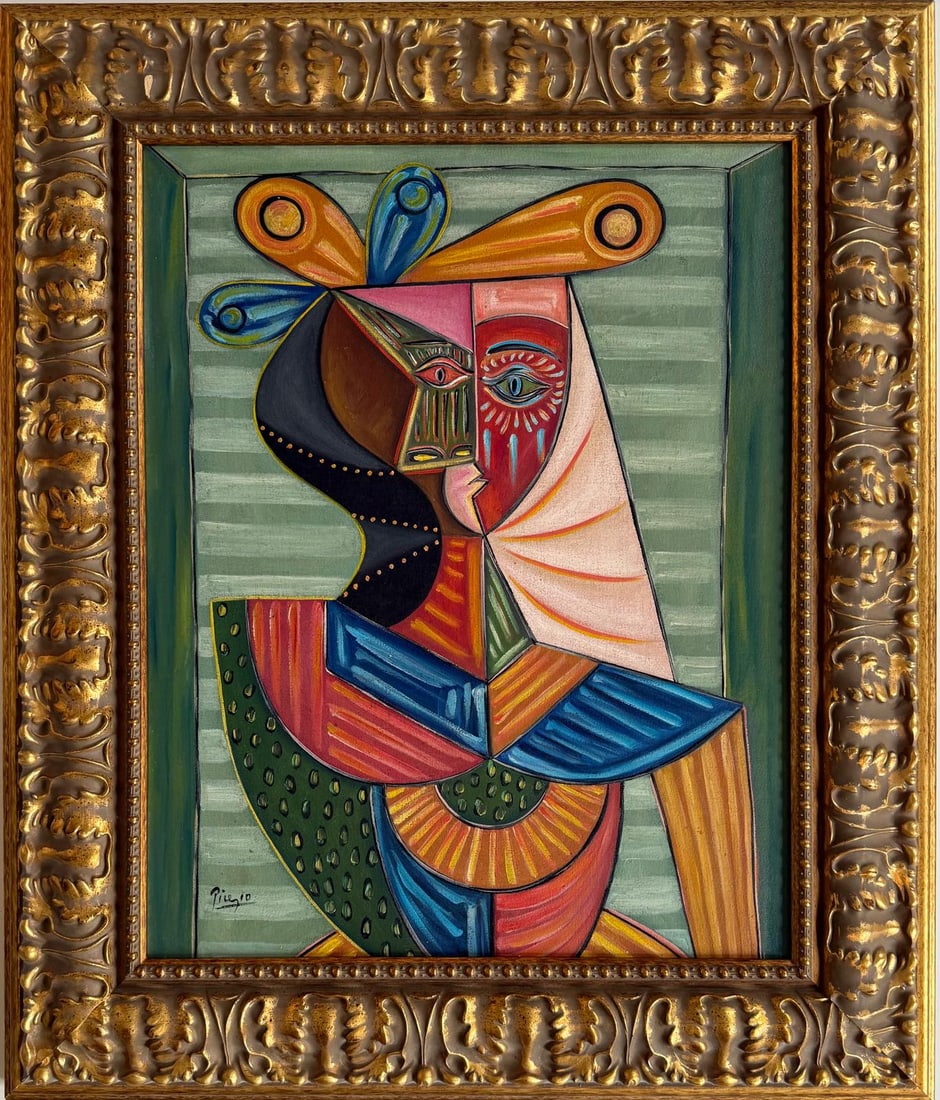 Pablo Picasso Spanish 1881–1973, Oil on Canvas in the style of Braque, Gris, Léger & Picasso Era (1 of 8)