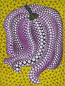 Yayoi Kusama Japanese b. 1929, Acrylic on Canvas in the style of Andy Warhol, Roy Lichtenstein Era