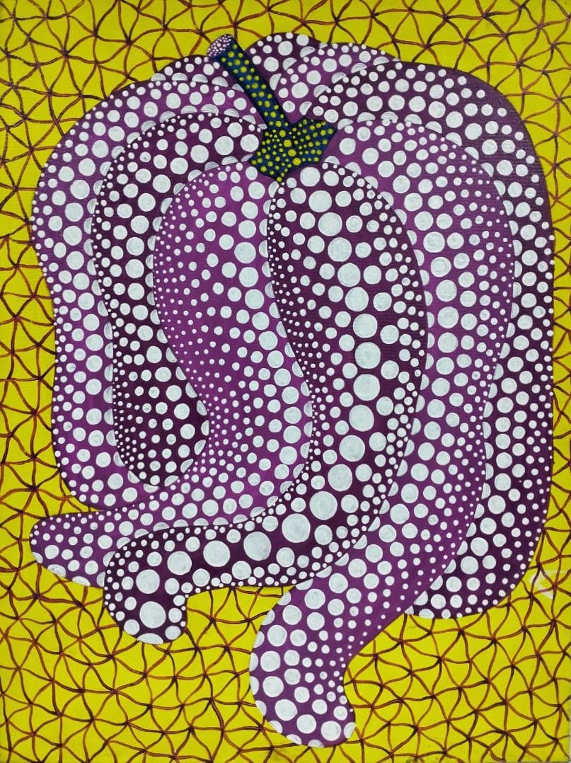 Yayoi Kusama Japanese b. 1929, Acrylic on Canvas in the style of Andy Warhol, Roy Lichtenstein Era (1 of 8)