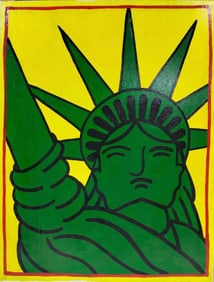 Keith Haring American 1958–1990, Acrylic on Canvas in the style of Jean-Michel Basquiat Era