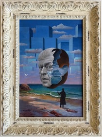René Magritte Belgian 1898–1967, Oil on Canvas in the style of Dalí, Ernst, & de Chirico Era