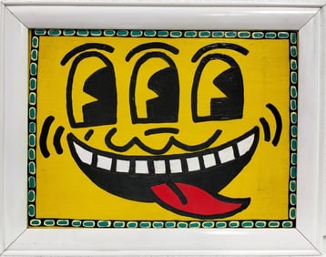 Keith Haring American 1958 - 1990 Acrylic/Canvas In The Style of. Warhol & Haring Pop Art Period.