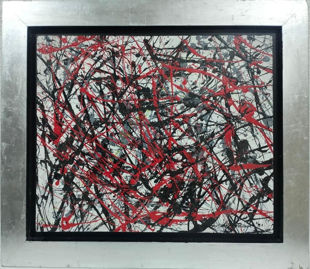 Jackson Pollock American Oil on Canvas Painting In The Style of. Rothko, Kline, & Pollock Era: Title: Number 31 Technique: Oil on canvas Measures: 21 x 25 inches Year: 1950 Condition: Good Provenance: Private Collection. Acquired from a private estate in Santa Fe, New Mexico, in the late 1980s