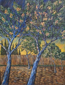 Vincent Van Gogh Dutch 1853-1890 Oil on Canvas painting in the style of. Gaugin, Monet, Degas Period