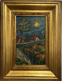 Vincent Van Gogh Dutch 1853-1890 Oil on Canvas painting in the style of. Gaugin, Monet, Degas Period