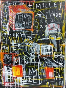 Jean Michel Basquiat 1960-1988 Abstract painting In The Style of. Haring,Warhol,Basquiat Era.