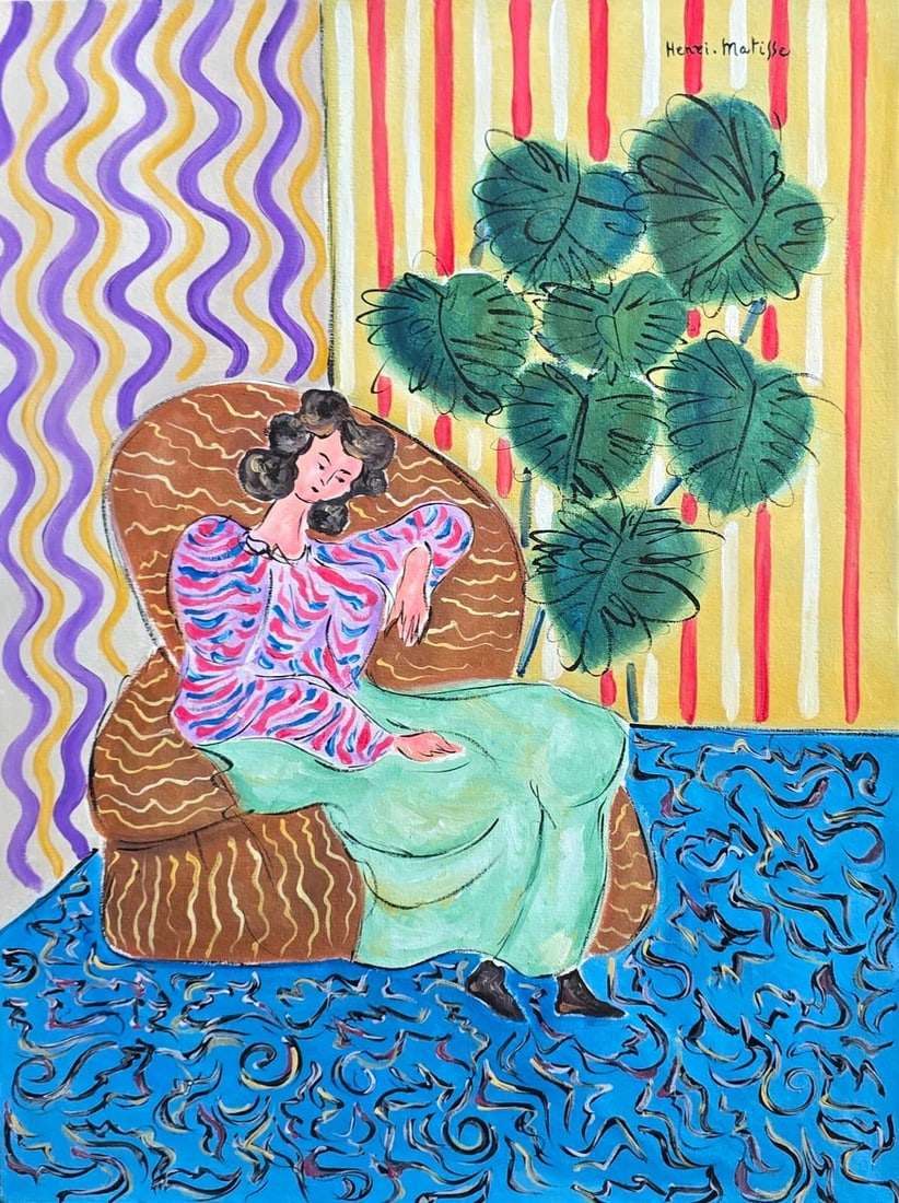 Henri Matisse French1869 -1954 Oil on canvas painting in the style of Picasso Monet Van Gogh Era (1 of 7)