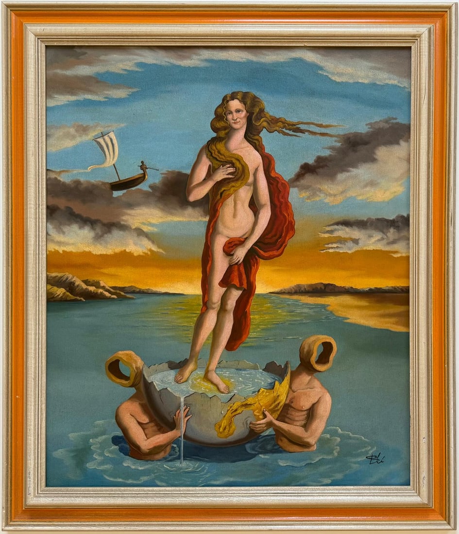 Salvador Dali Spanish 1904 - 1989 Oil on Canvas Painting in the style of. Picasso & Dali Surrealism (1 of 7)