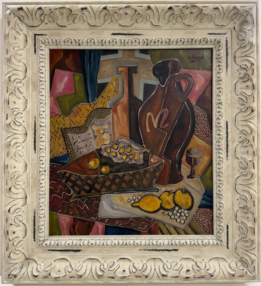Georges Braque French 1882-1963 Oil on Canvas Painting in the style of. Picasso ,Dali ,Chagall Era (1 of 7)