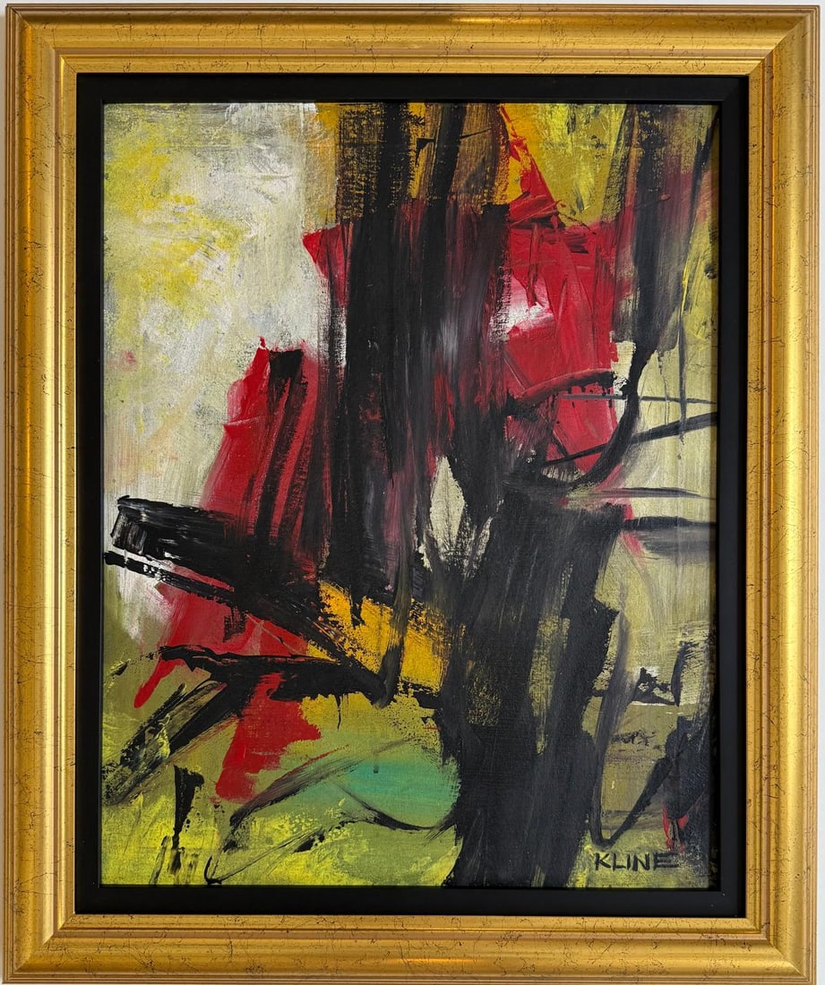 Franz Kline American Oil on canvas Painting In the style of Pollock. Rothko.de Kooning. Abstract Era: Title: Untitled Technique: Oil on canvas Measures: 20 x 15 inches Year: Circa 1962 Condition: Good Provenance:Private collection, West Palm Beach, Florida. Acquired in a confidential sale in New York