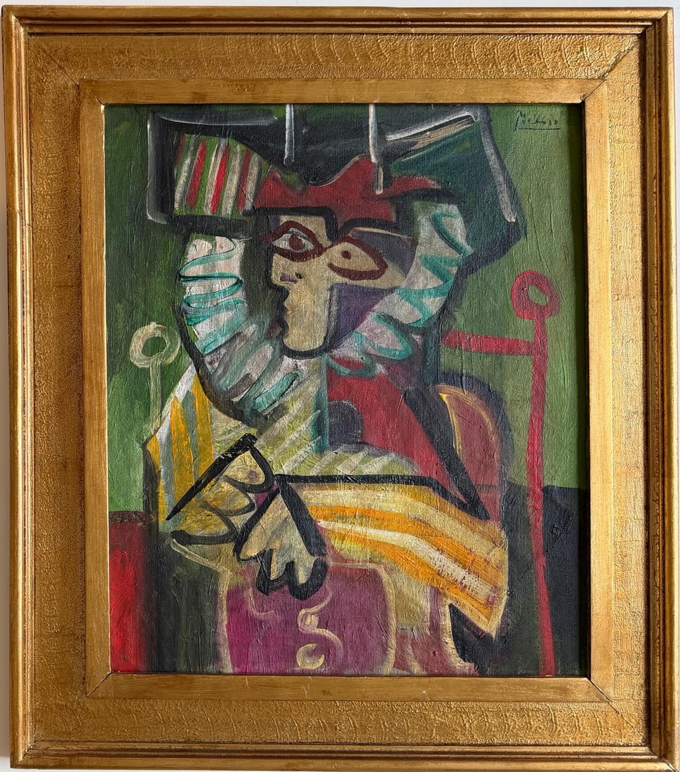 Pablo Picasso, Spanish (1881–1973) — Oil on canvas, in the style of the Dali, Magritte, Chagall