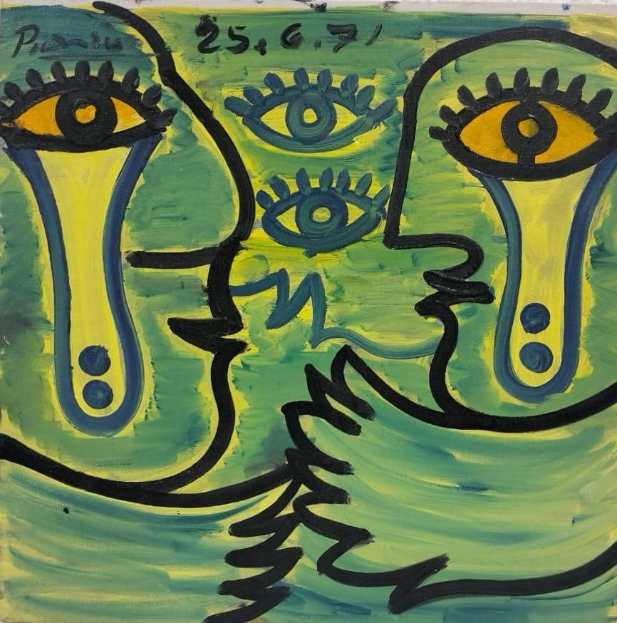 Pablo Picasso, Spanish (1881–1973)  Oil on canvas, in the style of the Dali, Magritte, Chagall (1 of 7)