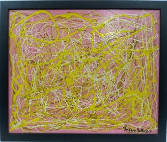Jackson Pollock, American (1912–1956) Oil and enamel on canvas, in the style of the Dali Era