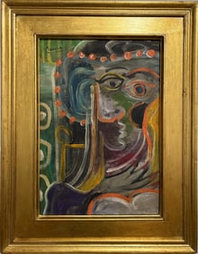 Pablo Picasso, Spanish (1881–1973)  Oil on canvas, in the style of the Braque, Gris, Léger Era