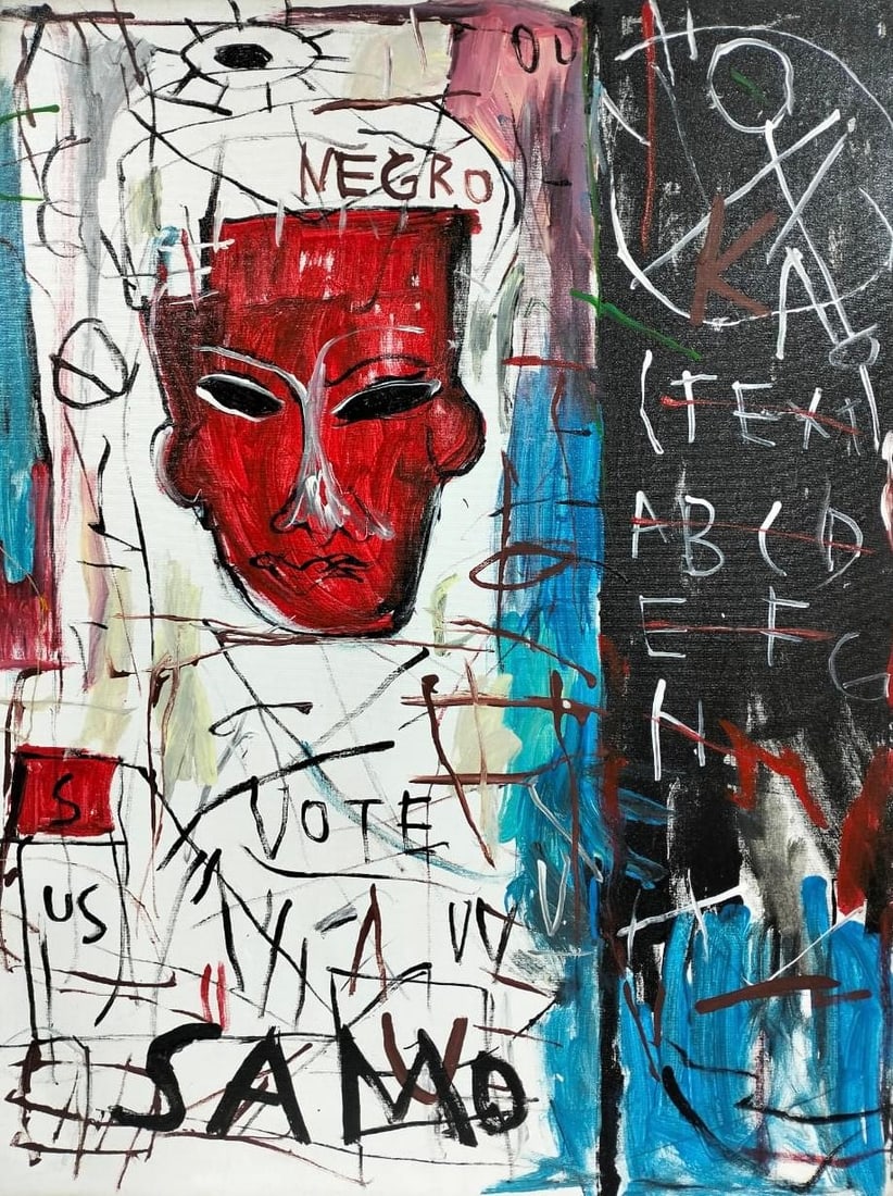 Jean-Michel Basquiat, American (1960–1988)  Acrylic and oilstick on canvas, Haring, Schnabel (1 of 10)