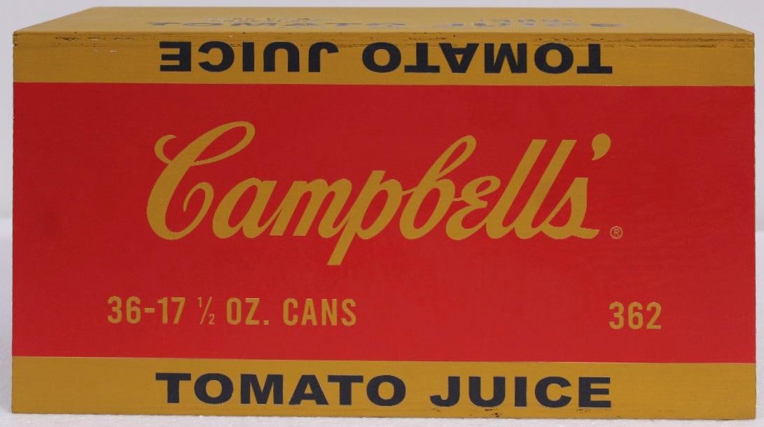 Andy Warhol American (1928–1987)  Painted wooden box in the style of, the Lichtenstein Era (1 of 10)